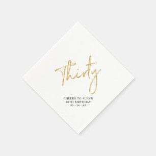お祝い Thirty   現代の大人の30歳誕生日パーティー スタンダードカクテルナプキン