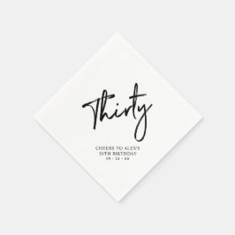 お祝い Thirty | 現代的な大人の 30歳の誕生日パーティー スタンダードカクテルナプキン