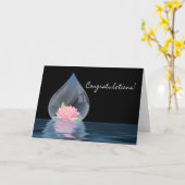 お祝い- WATERDROPのはす カード (黄色い花)