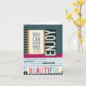 お祝いEnjoy 4つx 5.6を折りました カード (黄色い花)