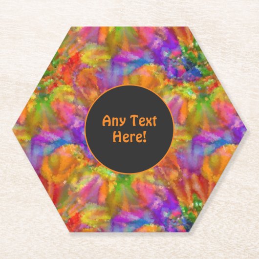 お祝いFireworks in Bright -絵を描追加文字 ペーパーコースター (正面)