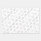 お祝パーソナライズされたい名、シルバーオンホワイト ラッピングペーパーシート (正面)