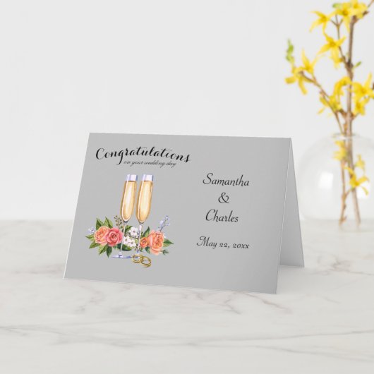 お祝パーソナライズされたい結婚の挨拶状 カード