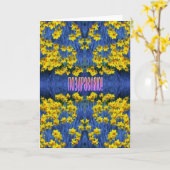 お祝ロシアのいカードと水仙 カード (黄色い花)