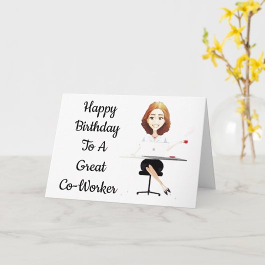 ***お祝使いの誕生日**素晴らし* CO-WORKER カード (黄色い花)