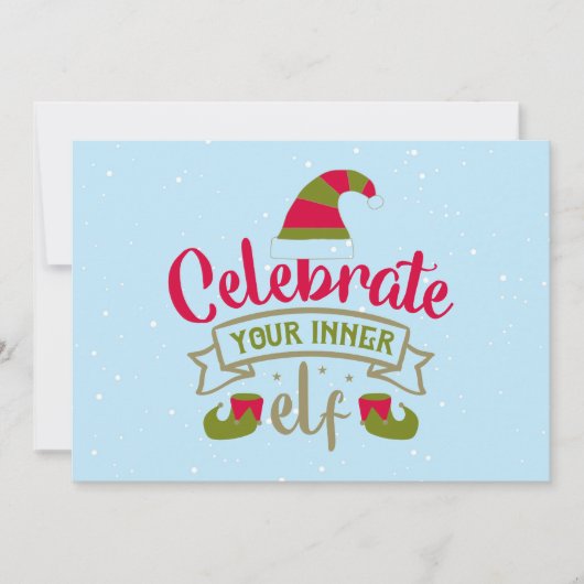 お祝内小妖精や小人クリスマスカード (正面)