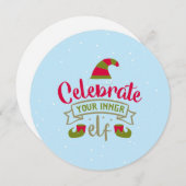 お祝内小妖精や小人クリスマスカード シーズンカード (正面/裏面)