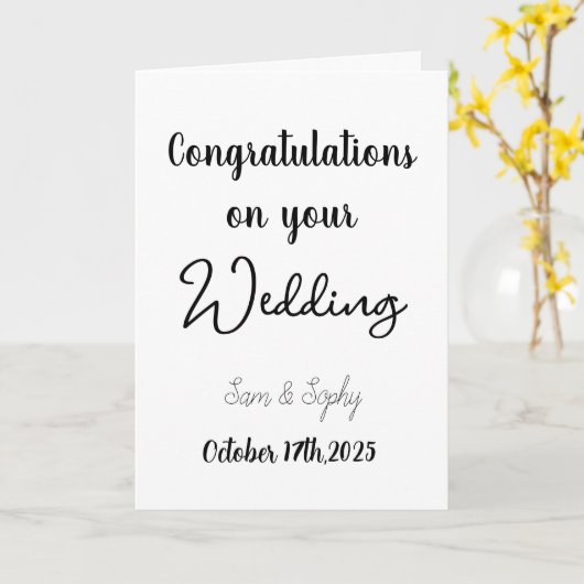 お祝結婚い カード (黄色い花)