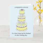 お祝親愛い友と夫結婚は カード (黄色い花)