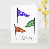 お祝誇りを持ったい申し上げパーソナライズされたた カード (黄色い花)