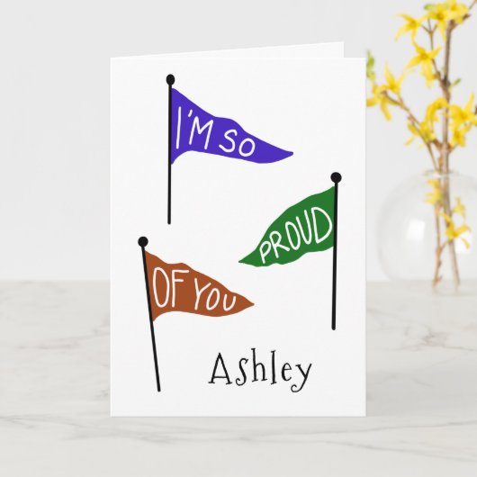 お祝誇りを持ったい申し上げパーソナライズされたた カード (黄色い花)