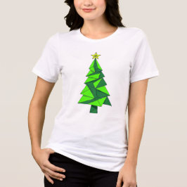  お祭りおりがみ幾何学クリスマスツリーデザインTシャツ トライブレンドＴシャツ