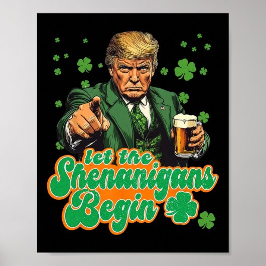 お祭りが始まるぞ!面白いトランプのセントパトリックの日 ポスター (正面)