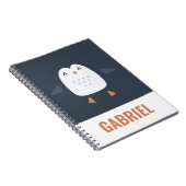 お祭りっぽいユーモアあふれるかわいいペンギン 子供向けのカスタマイズ ノートブック (右側)