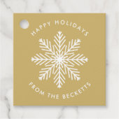 お祭りな雪の結晶のクリスマスホリデー フェイバータグ (正面)