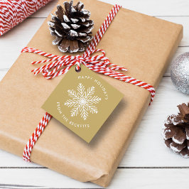 お祭りな雪の結晶のクリスマスホリデー フェイバータグ