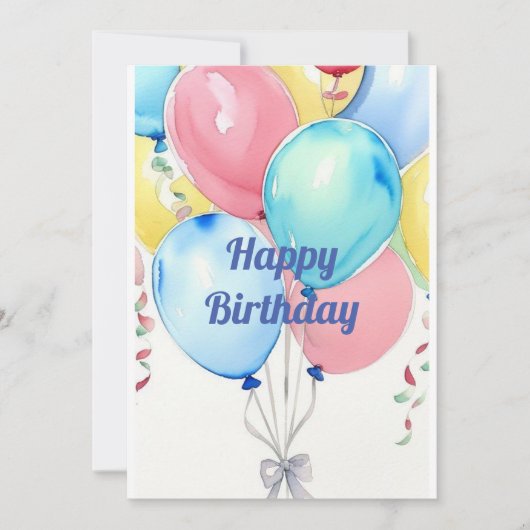 お祭りの風船 招待状 (正面)