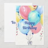 お祭りの風船 招待状 (正面/裏面)