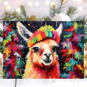 お祭りらま カラフルなクリスマス シーズンカード