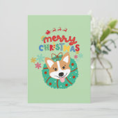 お祭りカラフルなクリスマスハスキー犬 シーズンカード (スタンド正面)