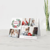 お祭りカラーのクリスマスリース写真コラージュ シーズンカード (正面)