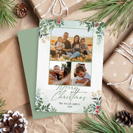 お祭りクリスマス ボタニカル フラワー ホリデー カード