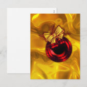 お祭りゴールドとレッドバブルクリスマス シーズンポストカード (正面/裏面)