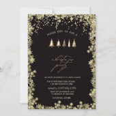 お祭りゴールドの松の木、星のクリスマスパーティー 招待状 (正面)