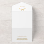 お祭りゴールドライン描き下ろしリボンフレーム 1-写真 オールインワン招待状 (外側)