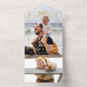 お祭りゴールドライン描き下ろしリボンフレーム 1-写真 オールインワン招待状 (内側)