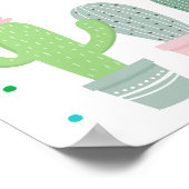 お祭りサボテン 男女兼用ベビーシャワーのウェルカムメッセージ ポスター (角)