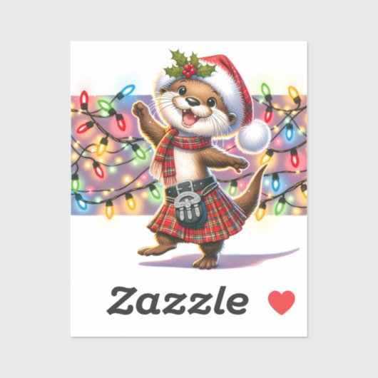 お祭りスコットランドのクリスマスオッター シール (シート)