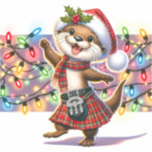 お祭りスコットランドのクリスマスオッター シール (正面)