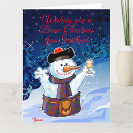 お祭りスコットランドの雪だるま カード