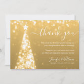 お祭りツリー ゴールド ウェディング フォト サンクス 招待状 (正面)