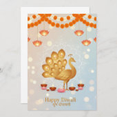 お祭りディワリの祝い 招待状 (正面/裏面)