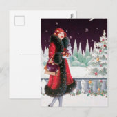 お祭りデコ・レトロ・ヴィンテージの淑女 シーズンポストカード (正面/裏面)