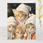 お祭りニャンズ カード (黄色い花)