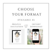 お祭りブラック＆ホワイトゴールドのクリスマスブランチ 招待状