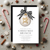 お祭りブラック＆ホワイトゴールドのクリスマスブランチ 招待状