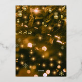 お祭りホリデーパーティーの招待状(ブラック&ゴールド) 箔シーズンカード (裏面)