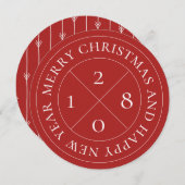 お祭りホリデー スタンプ フラット ラウンド カード (正面/裏面)