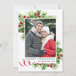 お祭りホリーデイ ベリー クリスマス グリーティングカード2 写真付き シーズンカード