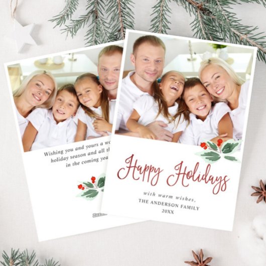 お祭りホリーデイ ベリー クリスマス グリーティング2 写真付き シーズンカード