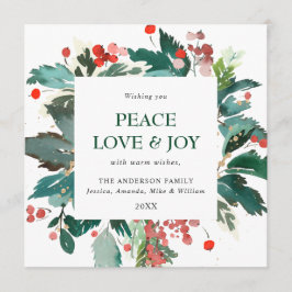 お祭りホリーデコレーションのクリスマスグリーティング シーズンカード