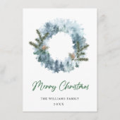 お祭りホリーデコレーションのクリスマスグリーティング シーズンカード (正面)