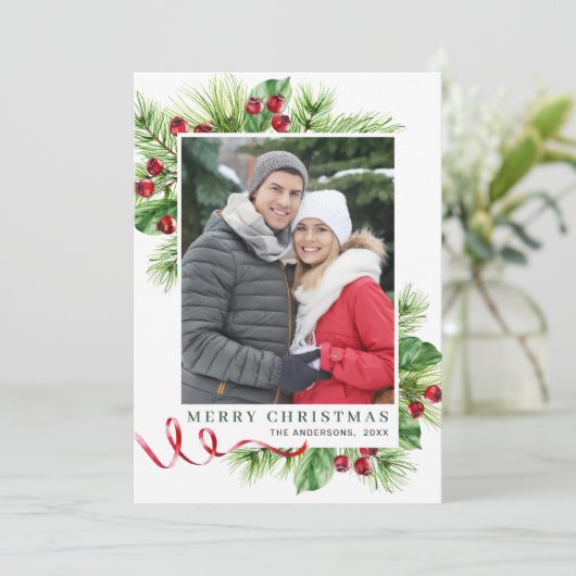 お祭りホリーデコレーション クリスマスグリーティングカード2枚組 シーズンカード (スタンド正面)