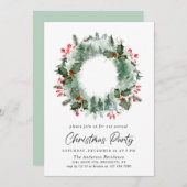 お祭りホリーデコレーション クリスマスパーティー 招待状 (正面/裏面)