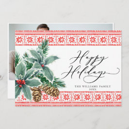 お祭りホリーデコレーション クリスマス写真メッセージ シーズンカード