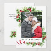 お祭りホリーベリーのクリスマスグリーティング写真 シーズンカード (正面/裏面)